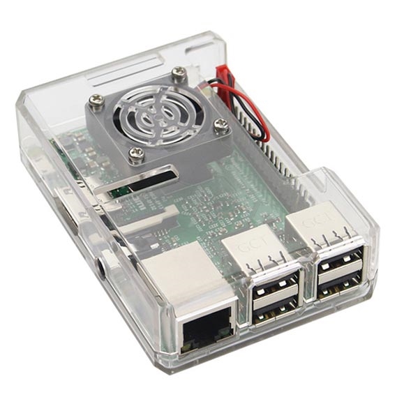 Корпус для Raspberry Pi 3 Model B с активным охлаждением (4 цвета)