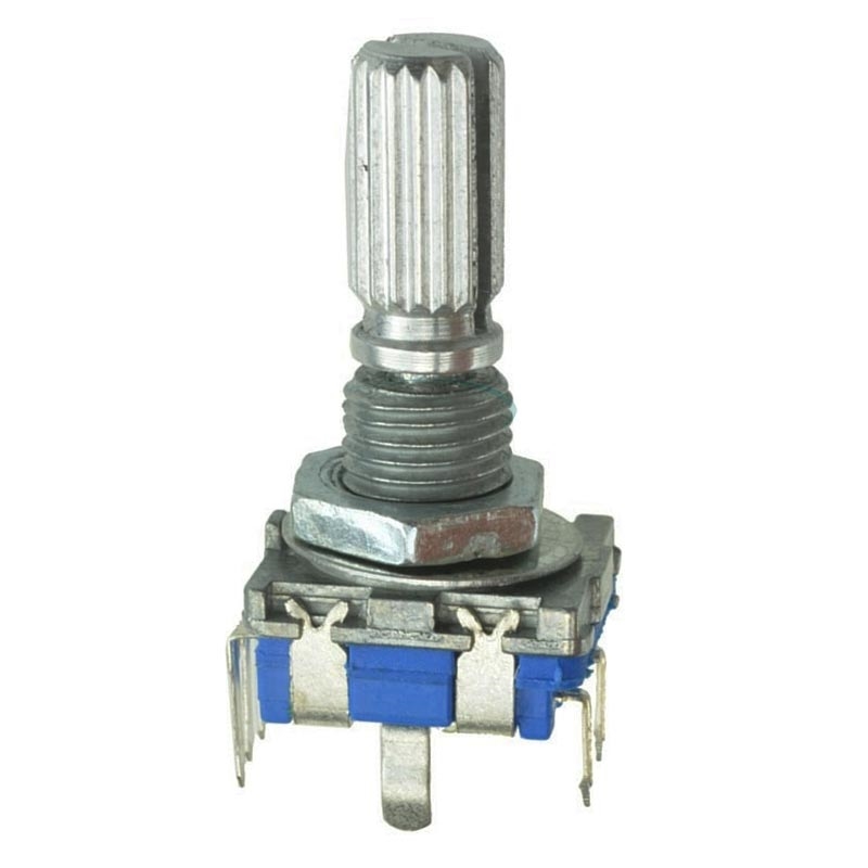 Энкодер инкрементальный механический EC11 с кнопкой (d 6мм, l 20 мм, 5 пинов)